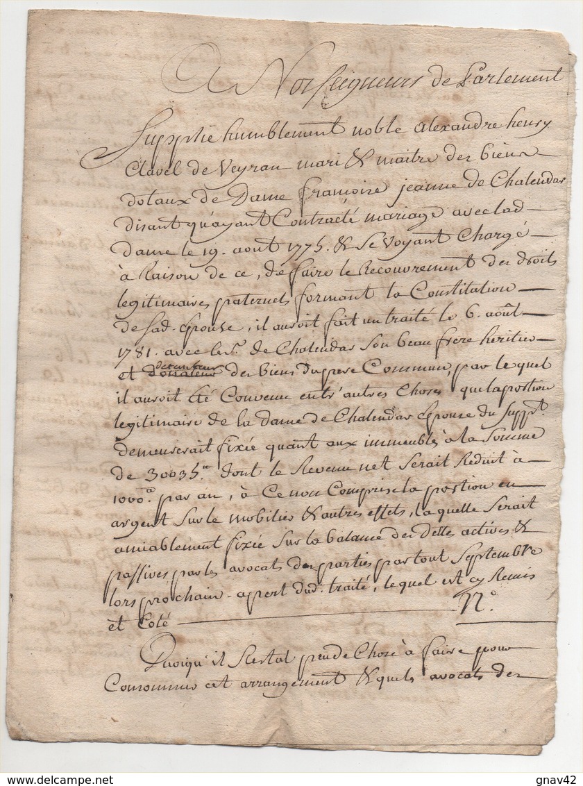 Vieux Papier De 4 Pages 1786 - Manuscrits