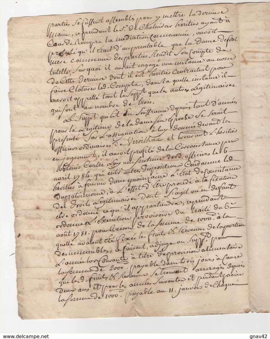 Vieux Papier De 4 Pages 1786 - Manuscrits