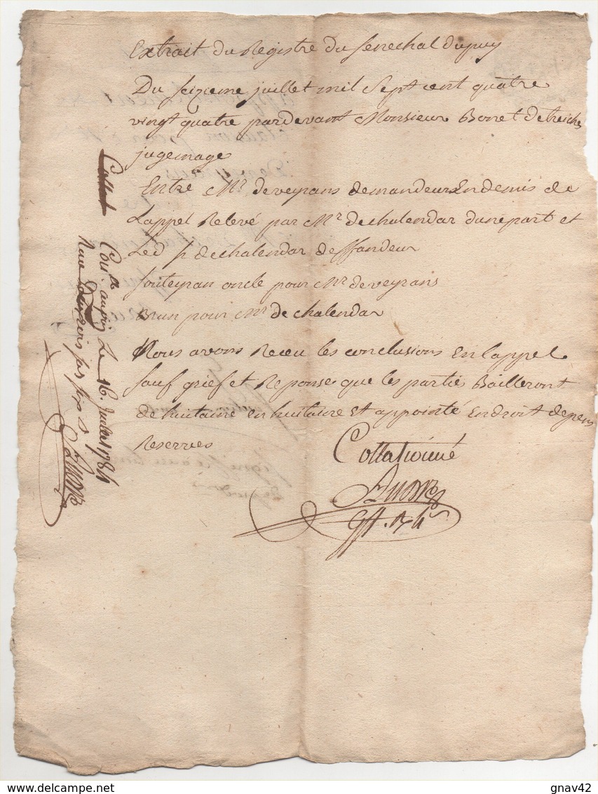 Vieux Papier 1784 - Manuscrits