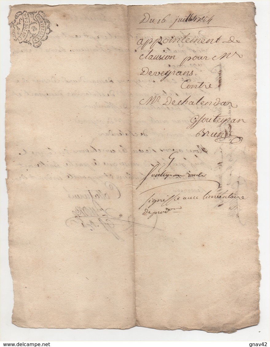 Vieux Papier 1784 - Manuscrits