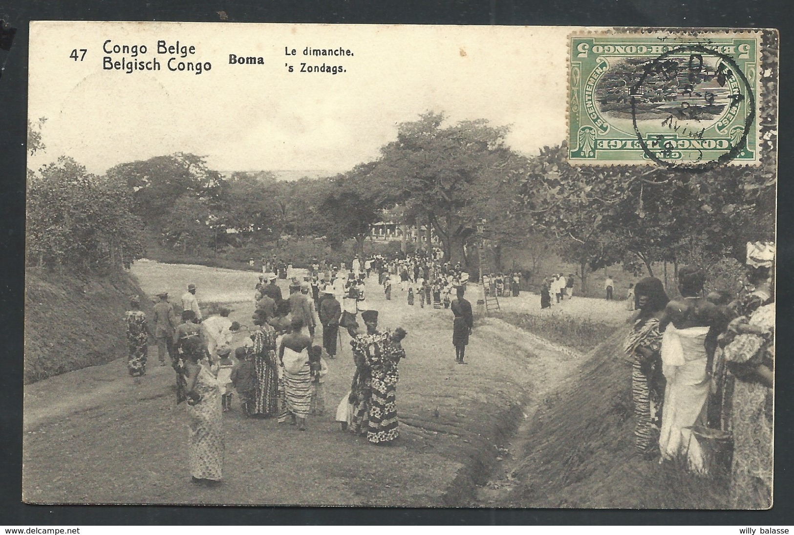 +++ CPA - Entier Postal - Afrique - Congo Belge - BOMA - Le Dimanche   // - Congo Belge