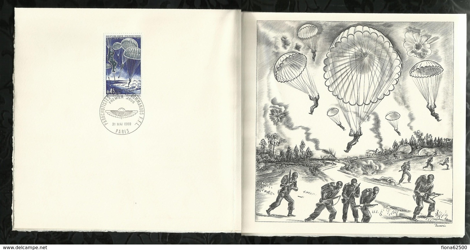 PREMIER JOUR . VINGTCINQUIEME ANNIVERSAIRE DU 06 JUIN 1944 . PARACHUTISTES SAS ET COMMANDO FFL . 31 MAI 1969 .PARIS - 1960-1969