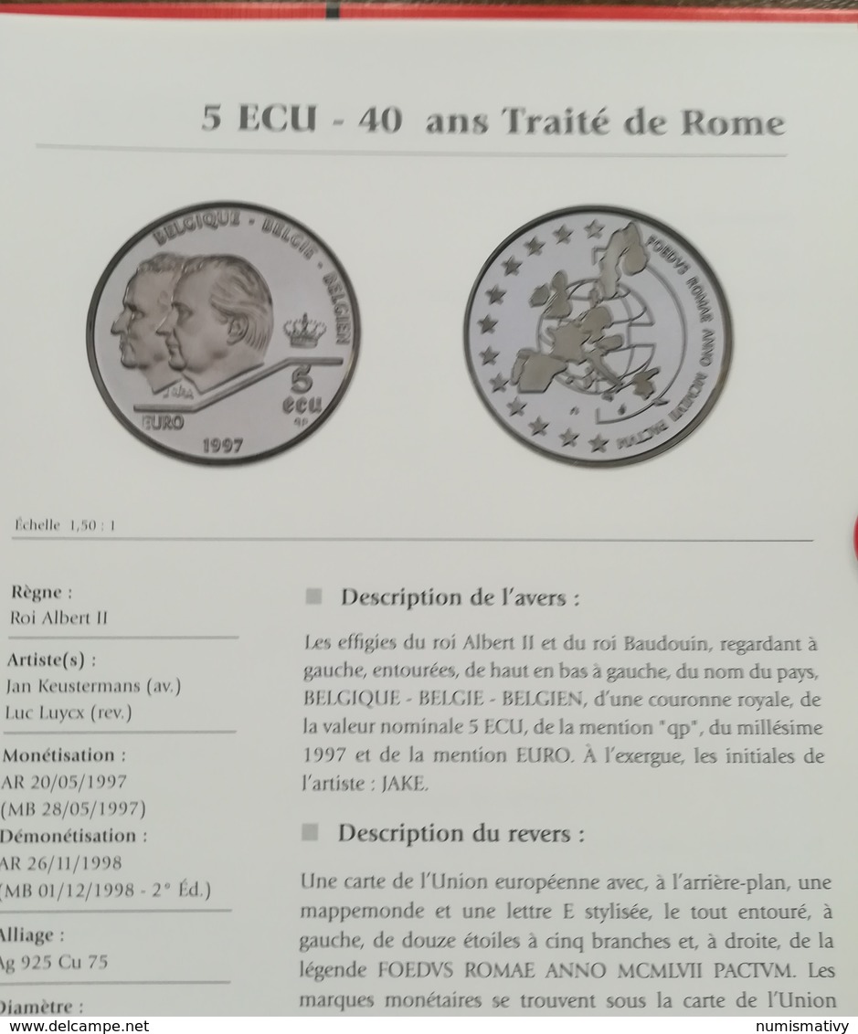 Encyclopédie des monnaies d'état Belge avec ECU : Classeur de la monnaie royale de Belgique (inventaire des monnaies)