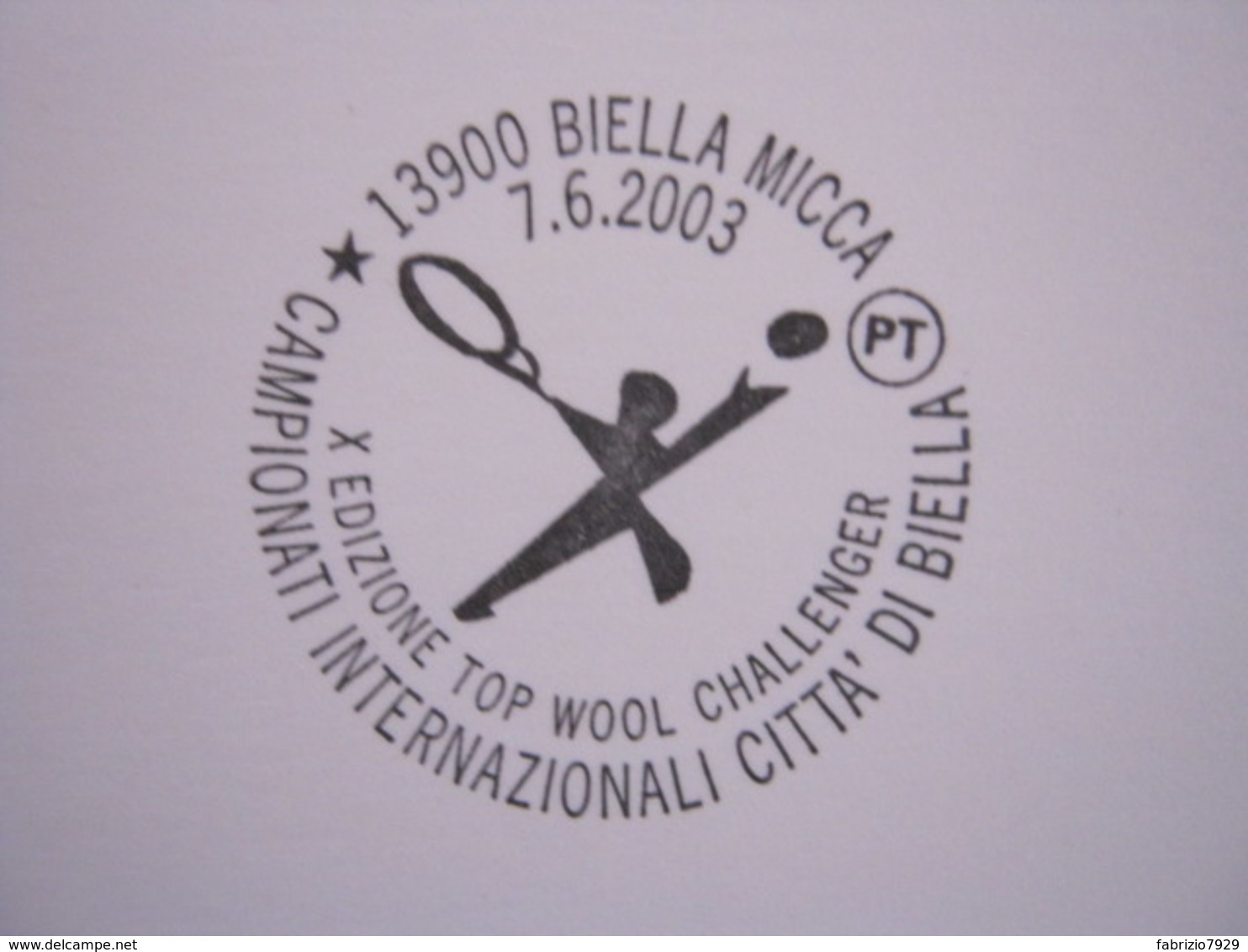 A.08 ITALIA ANNULLO - 2003 BIELLA TENNIS CAMPIONATI INTERNAZIONALI TOP WOOL CHALLENGER LANA TESSILE SPORT - Tennis