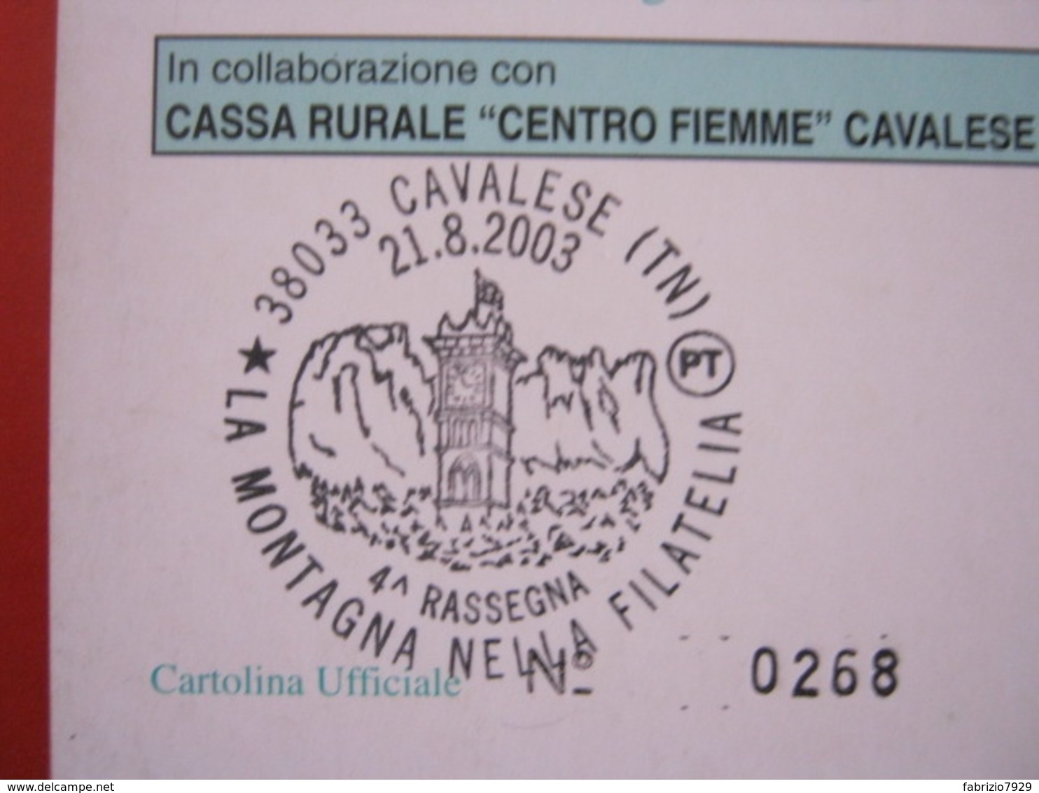 A.08 ITALIA ANNULLO - 2003 CAVALESE TRENTO LA MONTAGNA NELLA FILATELIA CAMPANILE CHIESA - Altri & Non Classificati