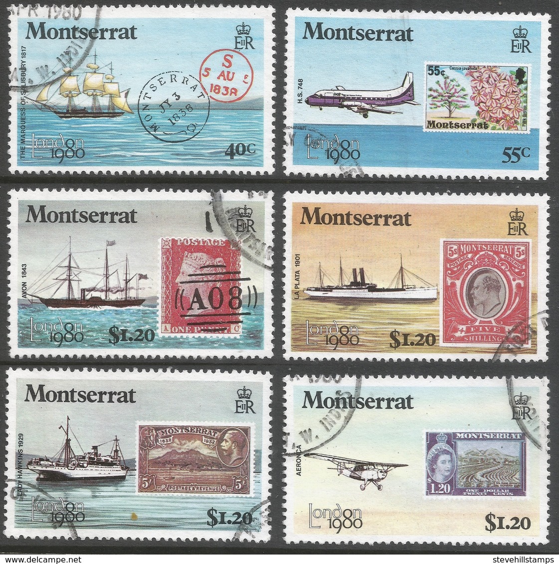 Montserrat. 1980 "London 1980" Int Stamp Exhibition. Used Complete Set. SG 113-114 - Montserrat