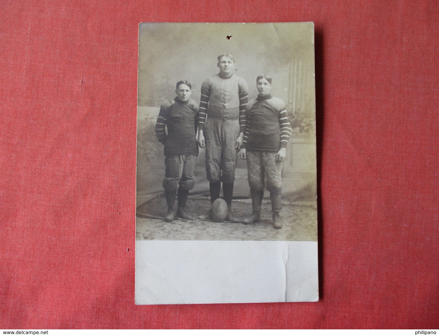 Football Players  Tack Hole Top Center    RPPC     Ref 3162 - Other & Unclassified
