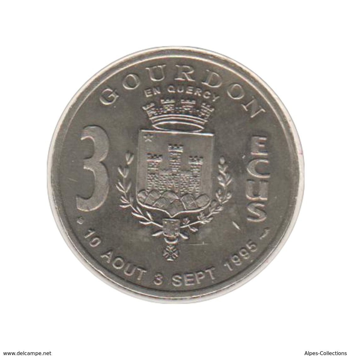 GOURDON - EC0030.1 - 3 ECU DES VILLES - Réf: T63 - 1995 - Euros Of The Cities