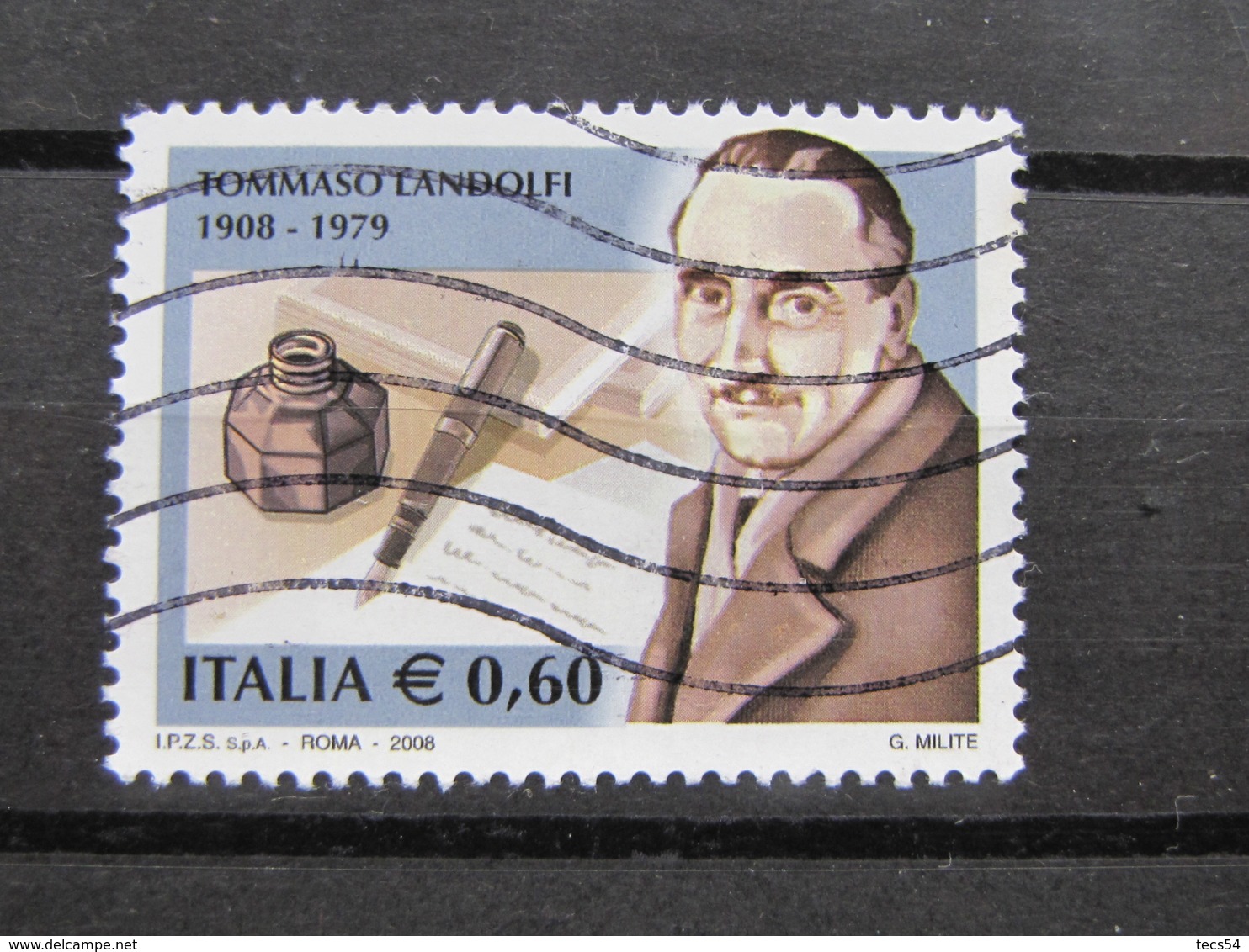 *ITALIA* USATI 2008 - CENT TOMMASO LANDOLFI - SASSONE 3046 - LUSSO/FIOR DI STAMPA - 2001-10: Usati