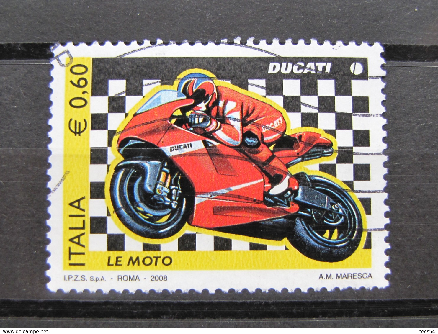 *ITALIA* USATI 2008 - MOTO DUCATI - SASSONE 3041 - LUSSO/FIOR DI STAMPA - 2001-10: Usati