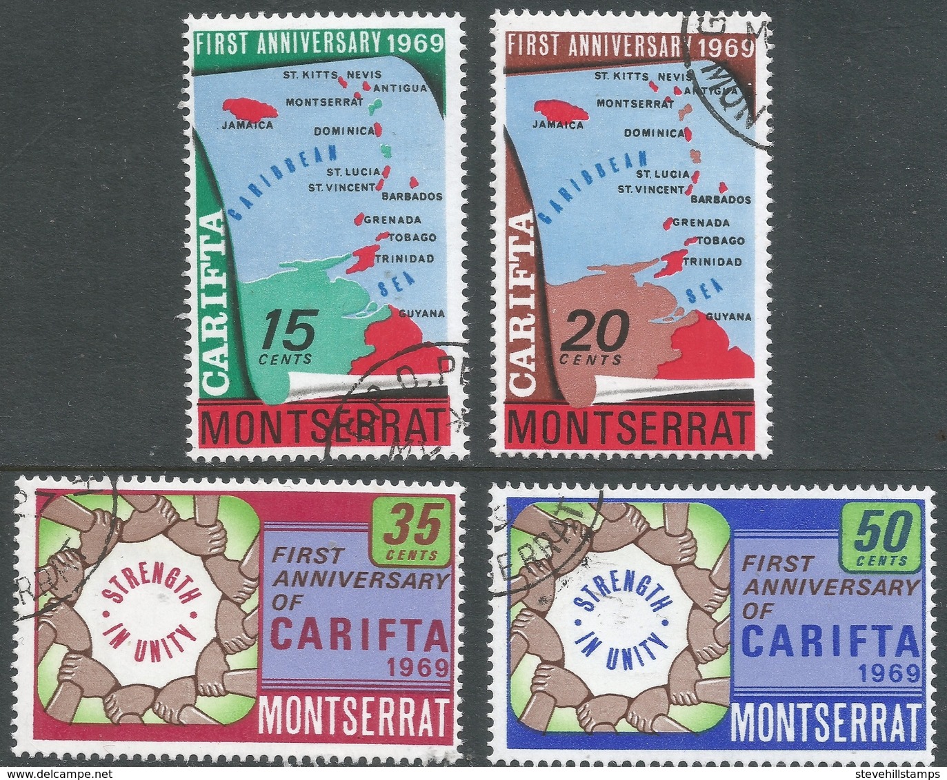 Montserrat. 1969 First Anniv Of CARIFTA. Used Complete Set. SG 223-226 - Montserrat