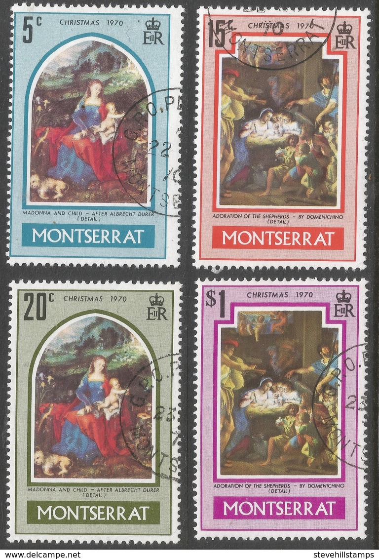 Montserrat. 1970 Christmas. Used Complete Set. SG 255-258 - Montserrat