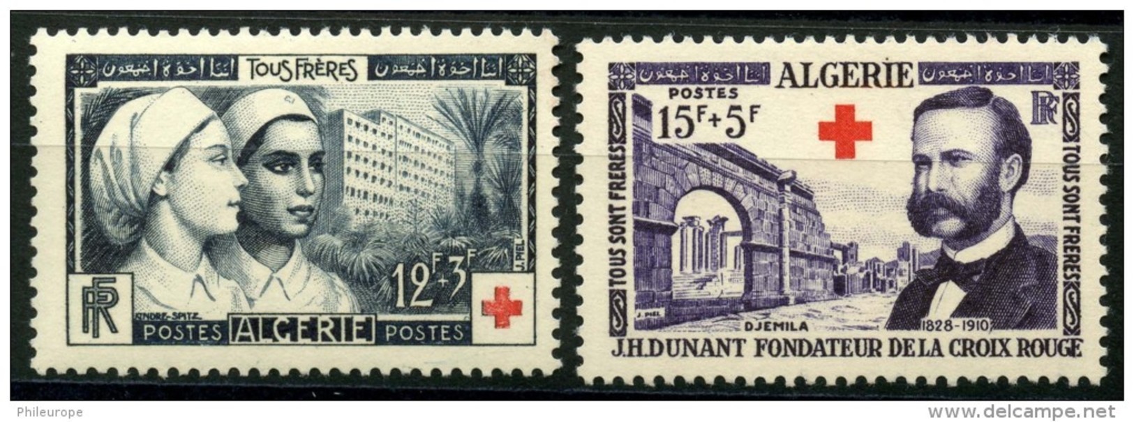 Algerie (1954) N 316 à 317 * (charniere) - Neufs