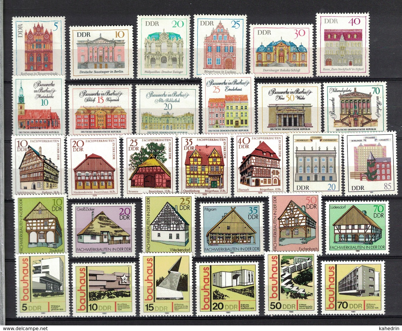 DDR 1968 - 1985, 6 Sets Of Bauten Bauwerke (Bauhaus) Architecture **, MNH - Sonstige & Ohne Zuordnung