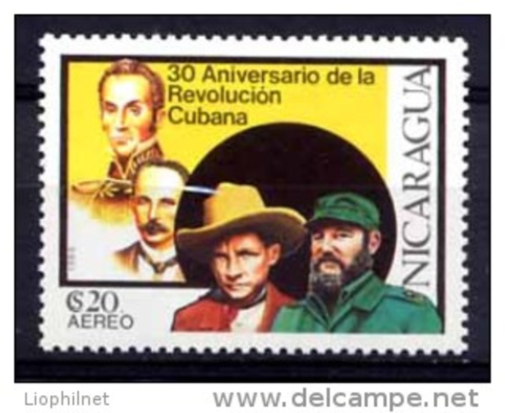 NICARAGUA 1989, 30e Anniversaire REVOLUTION CUBAINE, 1 Valeur, Neuf / Mint. R329 - Nicaragua