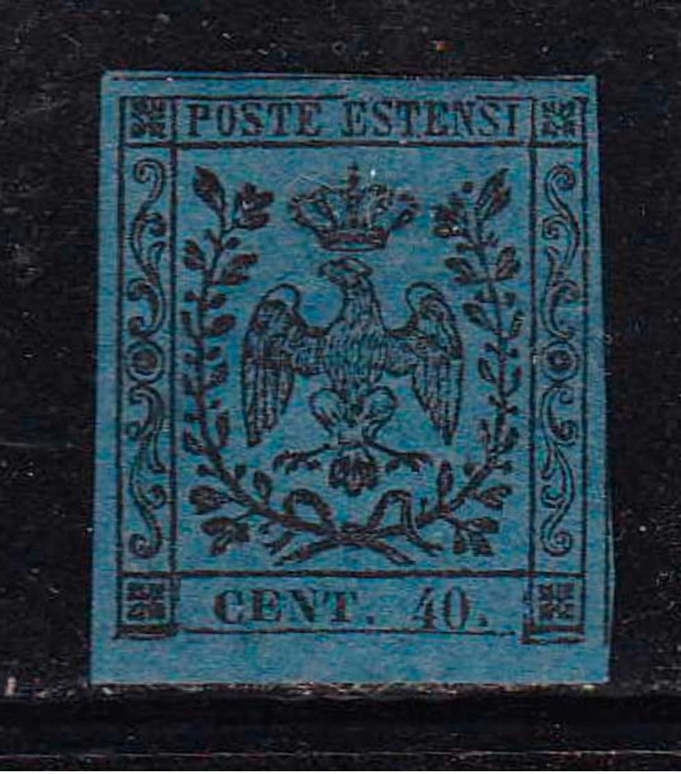 MODENA -1852-catalogo Sassone N° 6 - 40 Cent. Azzurro Scuro- Nuovo Senza Gomma - Modena