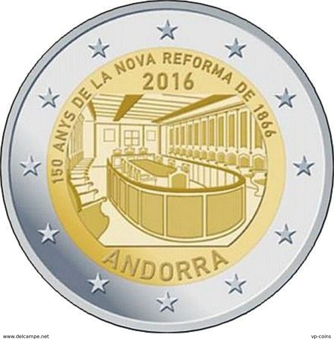 Andorra. 2 Euro. New Reform. UNC. 2016 - Andorre