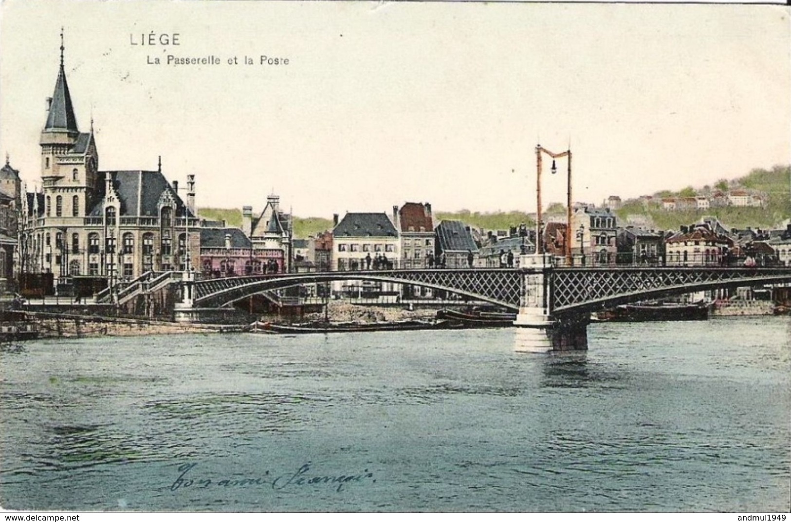 LIEGE - La Passerelle Et La Poste - Oblitération De 1907 - Luik