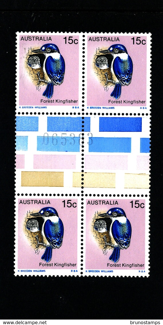 AUSTRALIA - 1978  15c  FOREST  KINGFISHER  NUMBERED UNFOLDED  GUTTER PAIRS   MINT NH - Nuovi