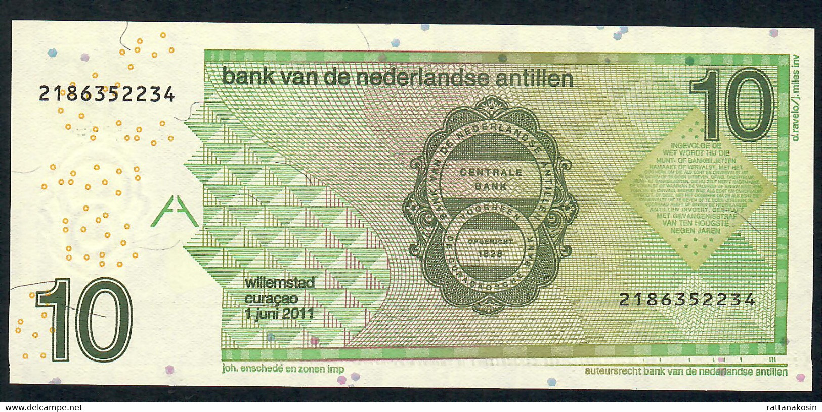 NETHERLANDS ANTILLES  P28e 10 GULDEN  2011. UNC. - Autres & Non Classés