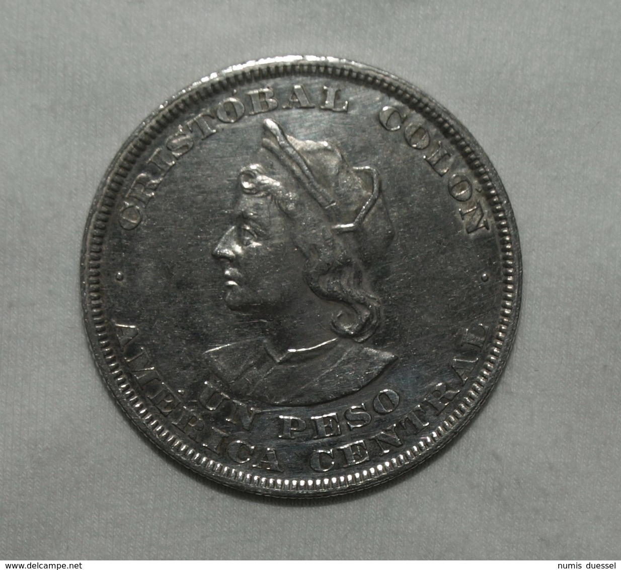 Silber/Silver El Salvador Columbus, 1893 C.A.M., 1 Peso Vz-funz/xf-AU - Salvador