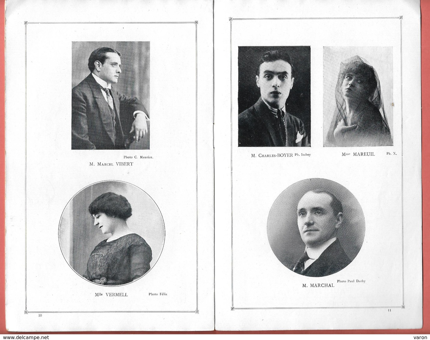 Programme THEATRE ANTOINE -1917 - LA BATAILLE Avec MARY MARQUET - CHARLES BOYER - Dessins HEROUARD- MEREROD Pub Parfums - Programmes