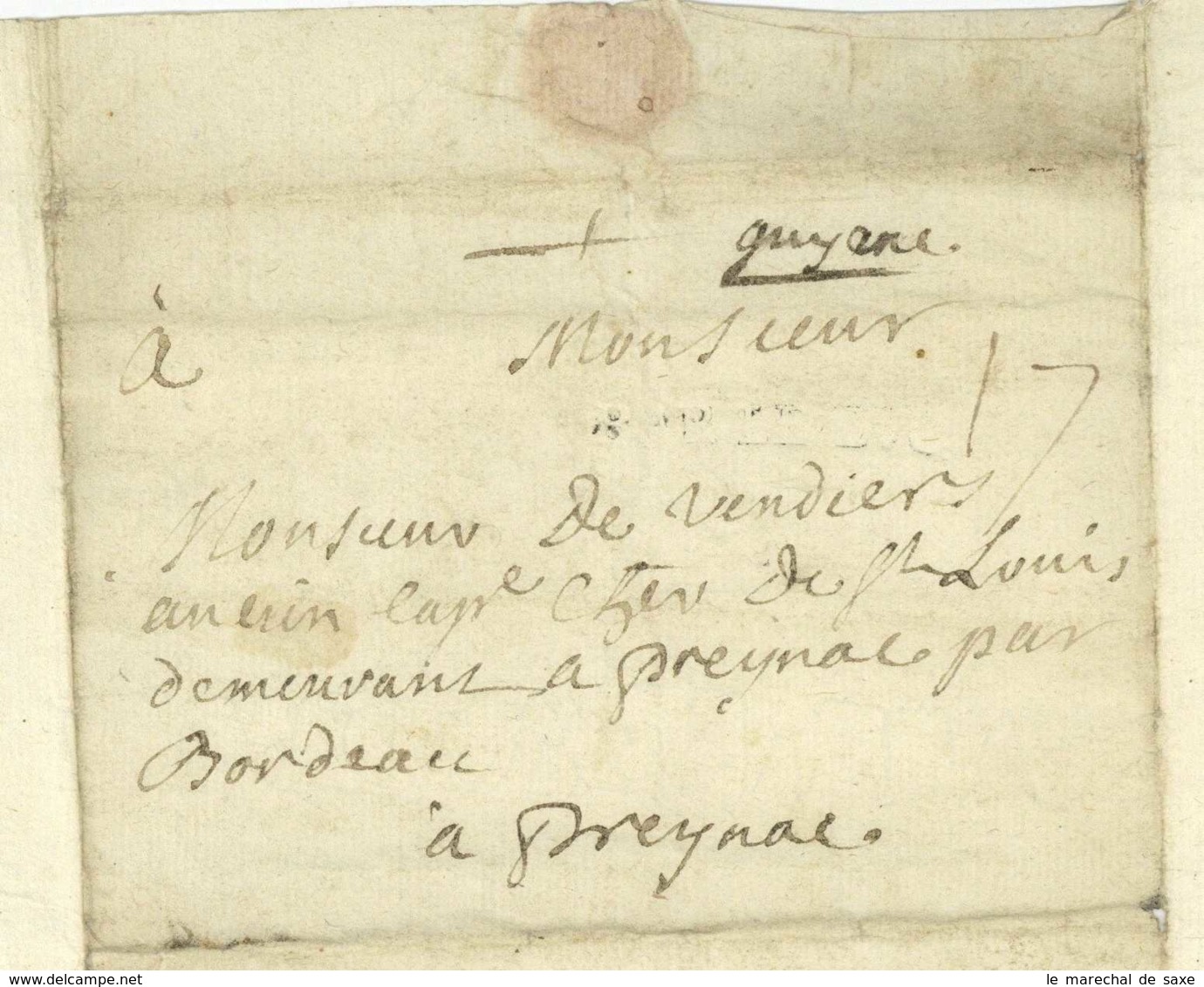 BAR-LE-DUC 1764 LAS DU FOURAIRE A M De Vendier Chevalier De Saint Louis A ? Guyenne - Manuscripts