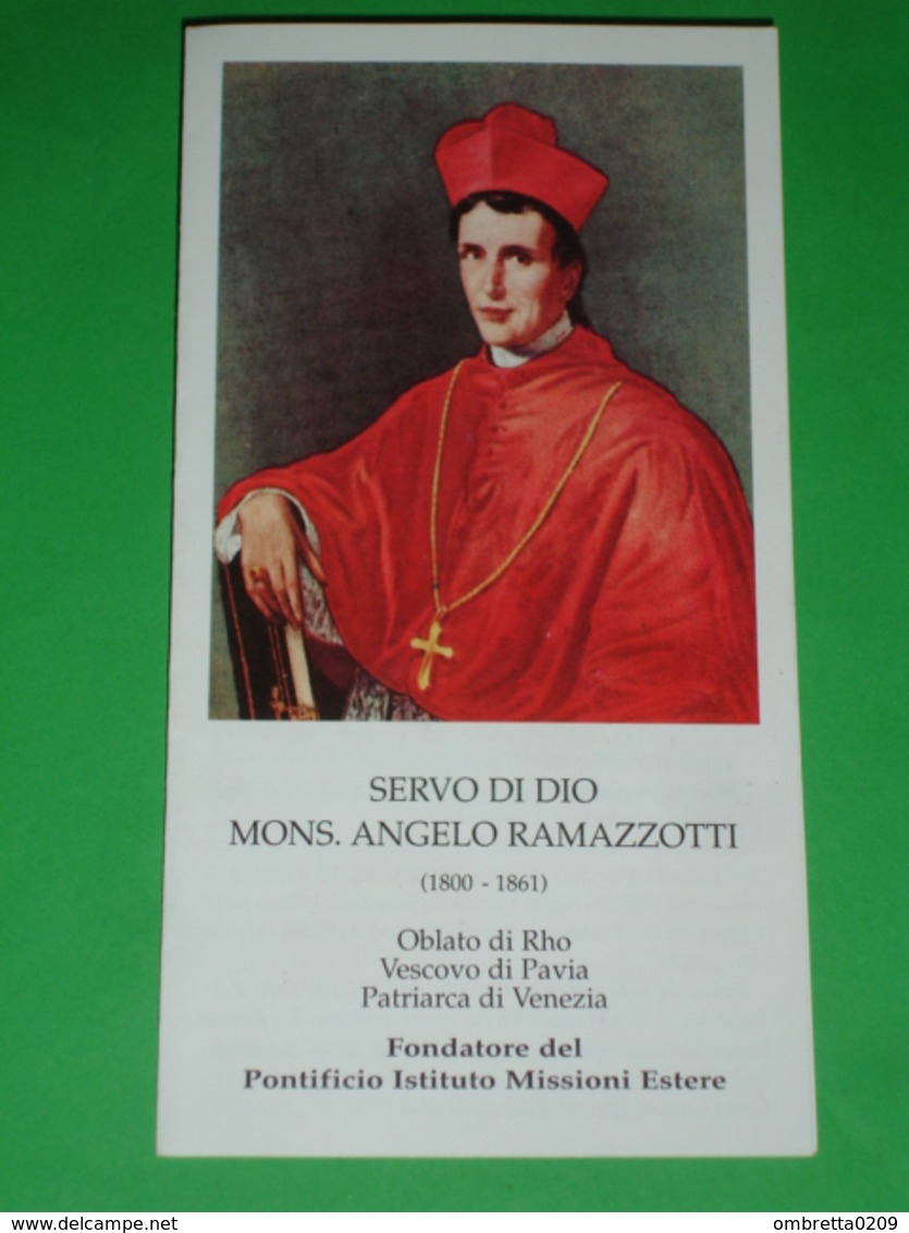 Mons.Angelo Francesco Ramazzotti - Servo Di Dio-Milano Rho Pavia-Bengala-Hong Kong-Patriarca Venezia - Fondatore P.I.M.E - Devotion Images