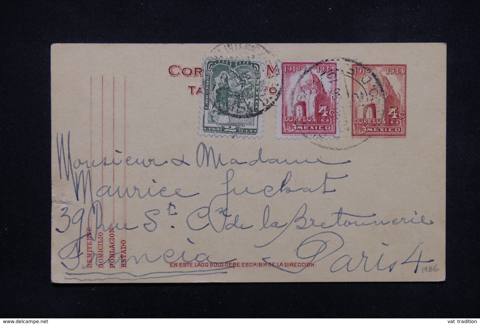 MEXIQUE - Entier Postal + Complément  Pour Paris En 1936 - L 22879 - Mexico