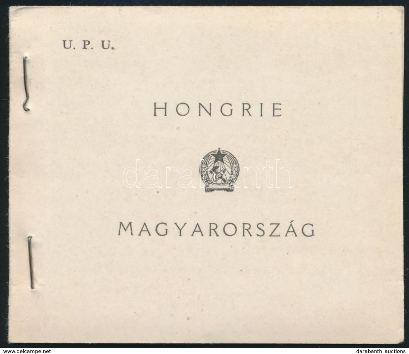 ** 1949 UPU Füzet 6 'C' Sorral, 2 Szélén Vágott (35.000) / Stamp Booklet With 6 X 1056 D-1058 D, Imperforate On 2 Sides - Sonstige & Ohne Zuordnung