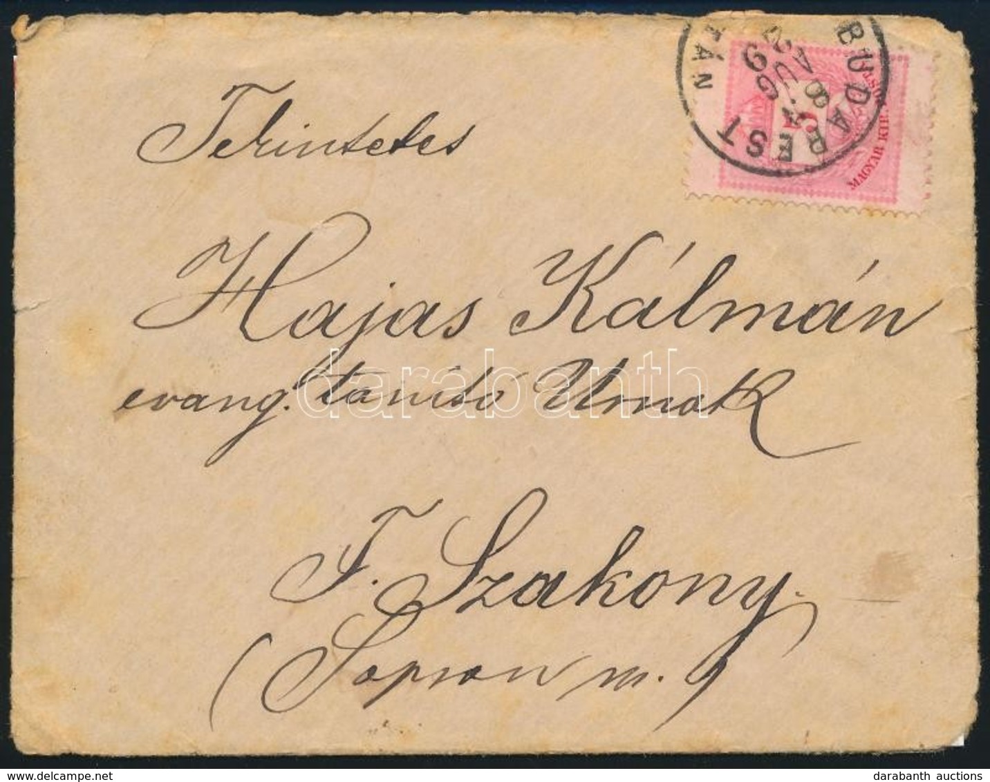 1883 Rendkívül Magasra Fogazott 5kr Bélyeg Levélen ,,BUDAPEST' + ,,FELSŐ-SZAKONY' - Other & Unclassified