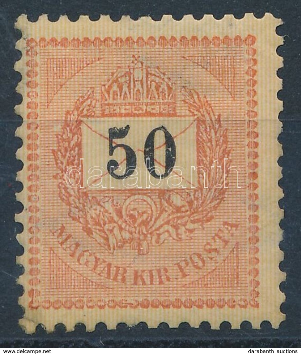 * 1889 50kr 'E' Javított Sarokfog és Gumi - Other & Unclassified