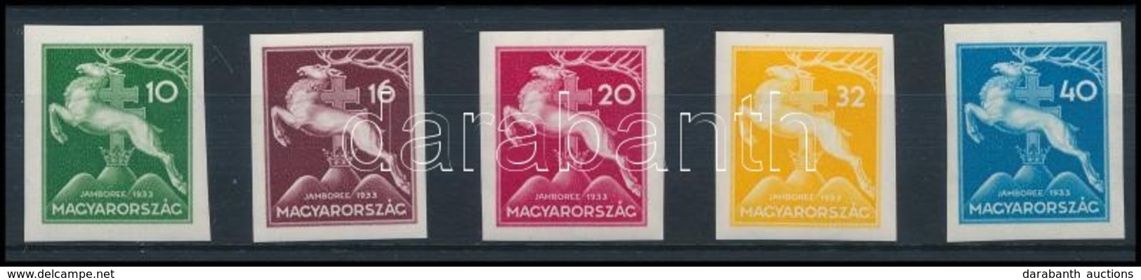 ** 1933 Cserkész Vágott Sor  (40.000) / Mi 511-515 Imperforate Set - Sonstige & Ohne Zuordnung