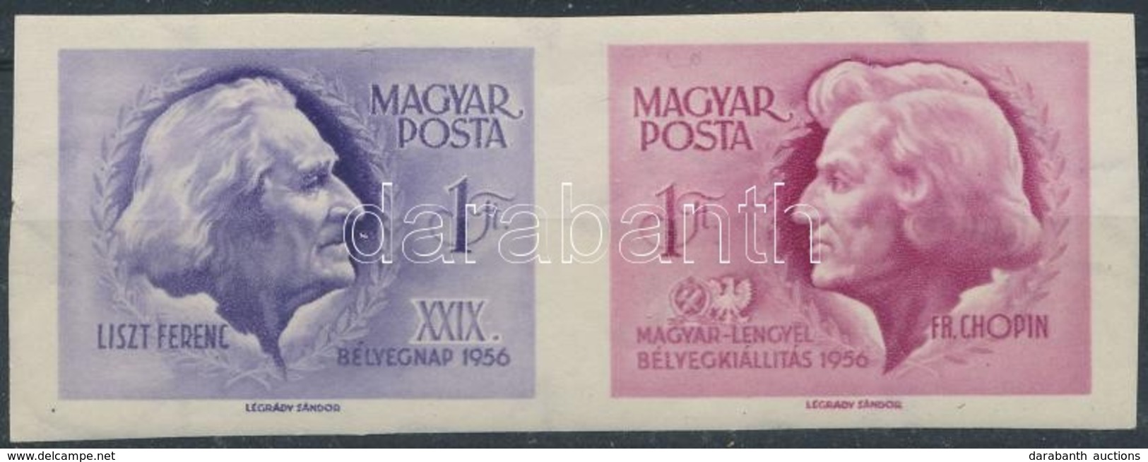 ** 1956 Bélyegnap Vágott Pár (5.000) (törések / Creases) - Other & Unclassified