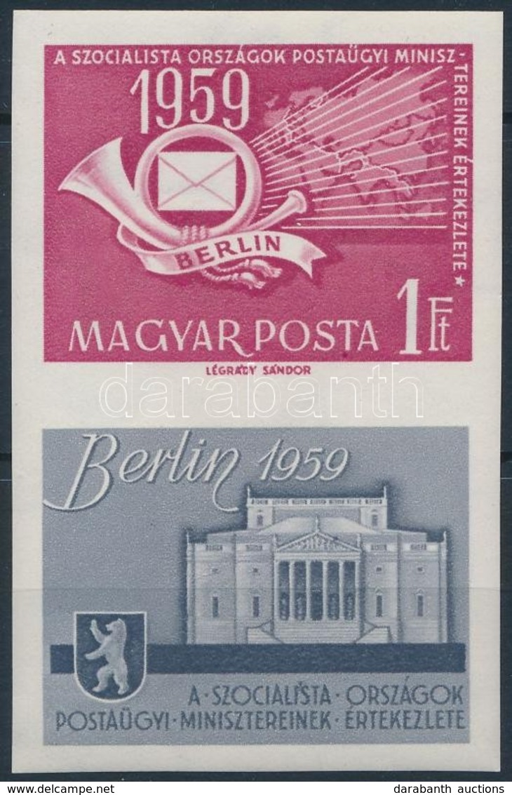 ** 1959 A Szocialista Országok Postaügyi Minisztereinek értekezlete Vágott Szelvényes Bélyeg (4.000) - Sonstige & Ohne Zuordnung