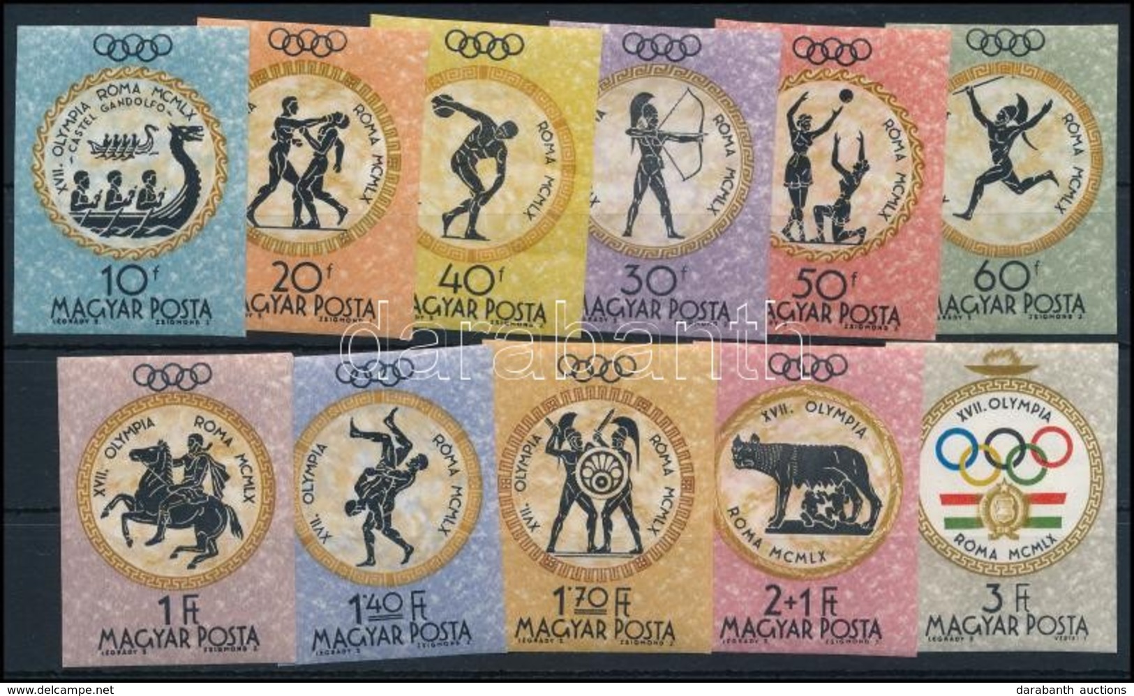 ** 1960 Római Olimpia Vágott Sor (4.000) (törések) - Other & Unclassified