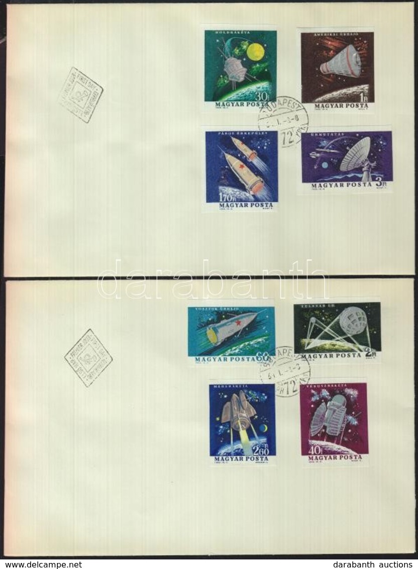 1964 Az űrkutatás Eredményei (I.) Vágott Sor 2db FDC-n (3.500) - Other & Unclassified