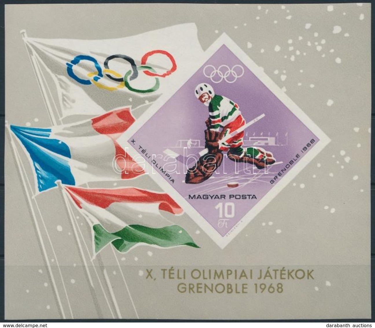 ** 1967 Téli Olimpia III. Vágott Blokk (3.500) - Sonstige & Ohne Zuordnung