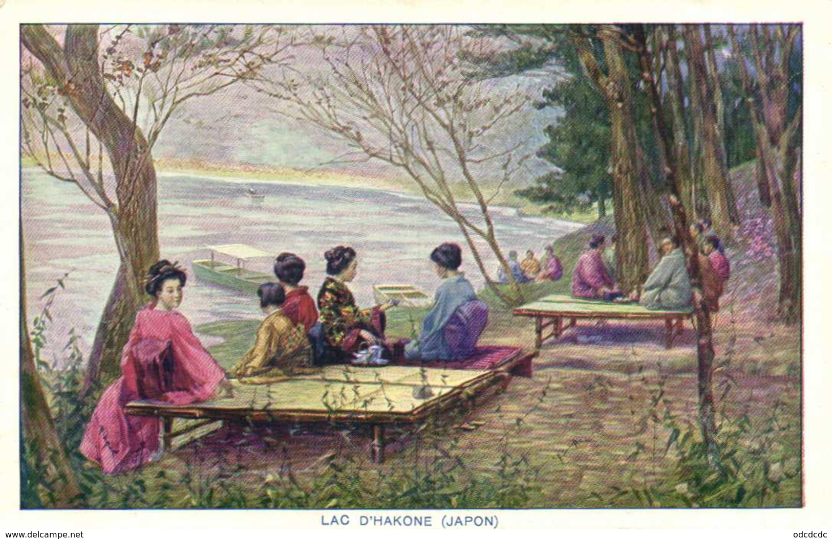 Illustrateur LAC  D' HAKONE (Japon) RV PUB   La Crème Malacéine + Vignette - Autres & Non Classés