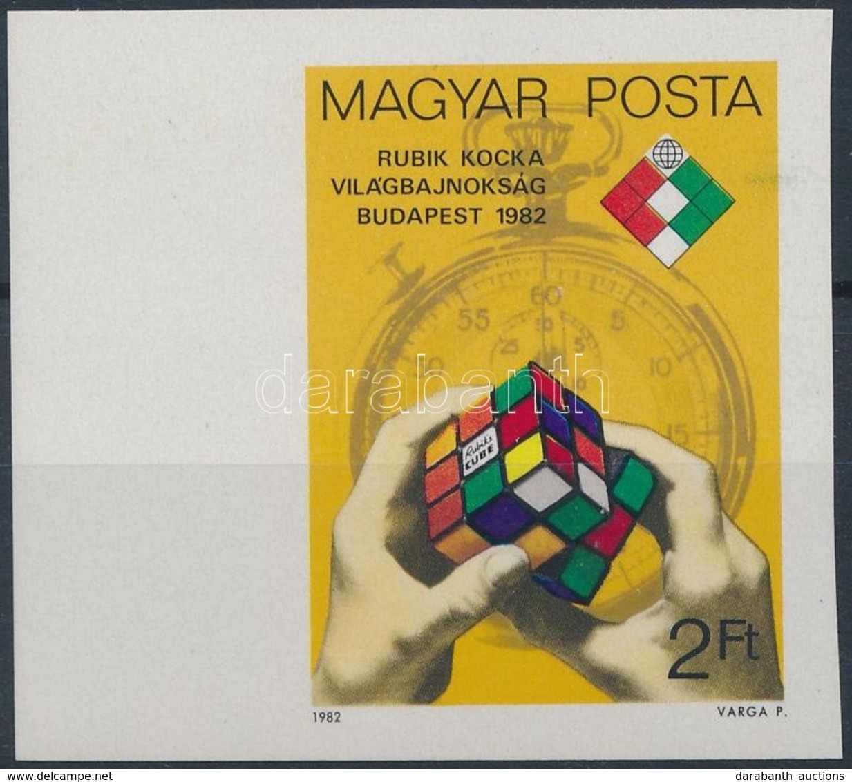 ** 1982 Rubik-kocka ívszéli Vágott Bélyeg - Andere & Zonder Classificatie