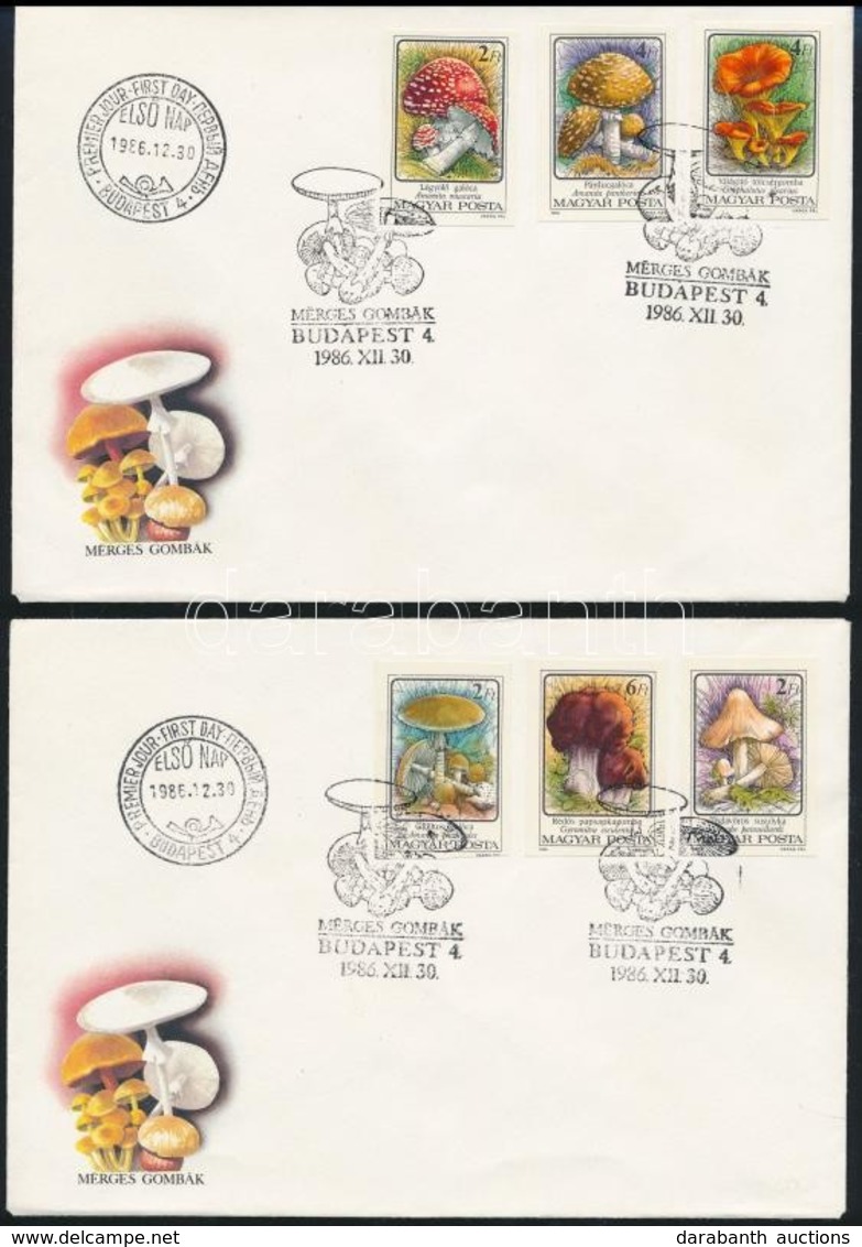 1986 Gombák Vágott Sor 2 Db FDC-n (5.000) - Other & Unclassified