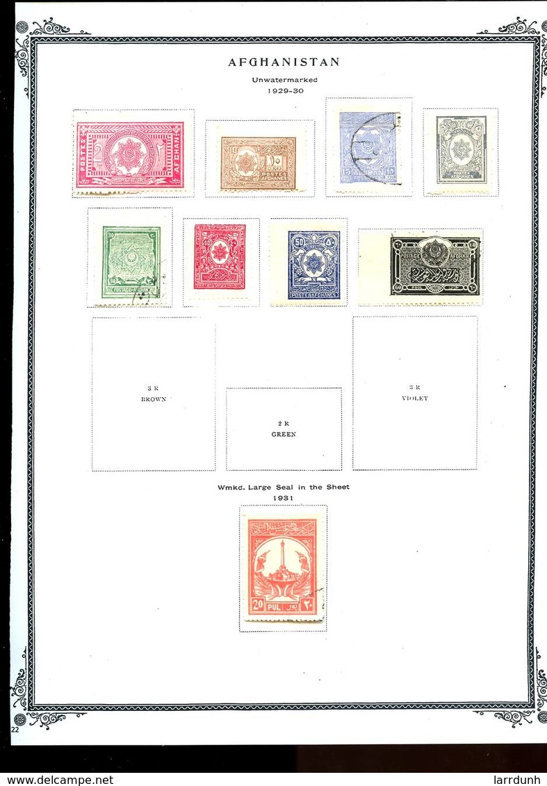 Afghanistan 236E//262 9 Values Some Cancelled Unused Hinged HR WYSIWYG 1929-31 A04s - Afghanistan