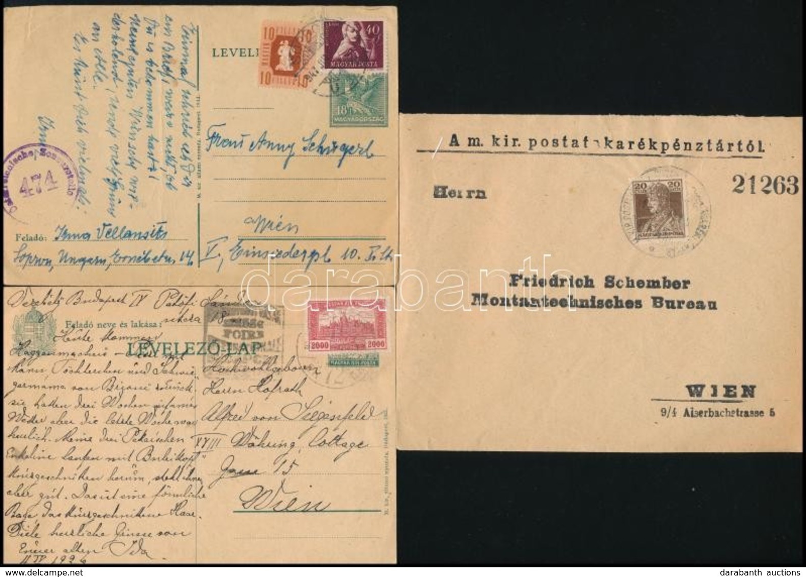 1918-1947 3 Db Küldemény - Other & Unclassified