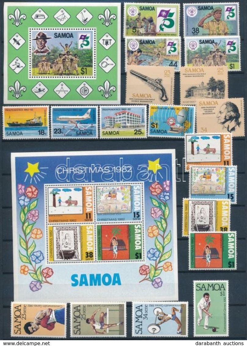** Samoa Kis Tétel Berakólapon 1982-1983: 6 Sor + 3 Blokk - Sonstige & Ohne Zuordnung