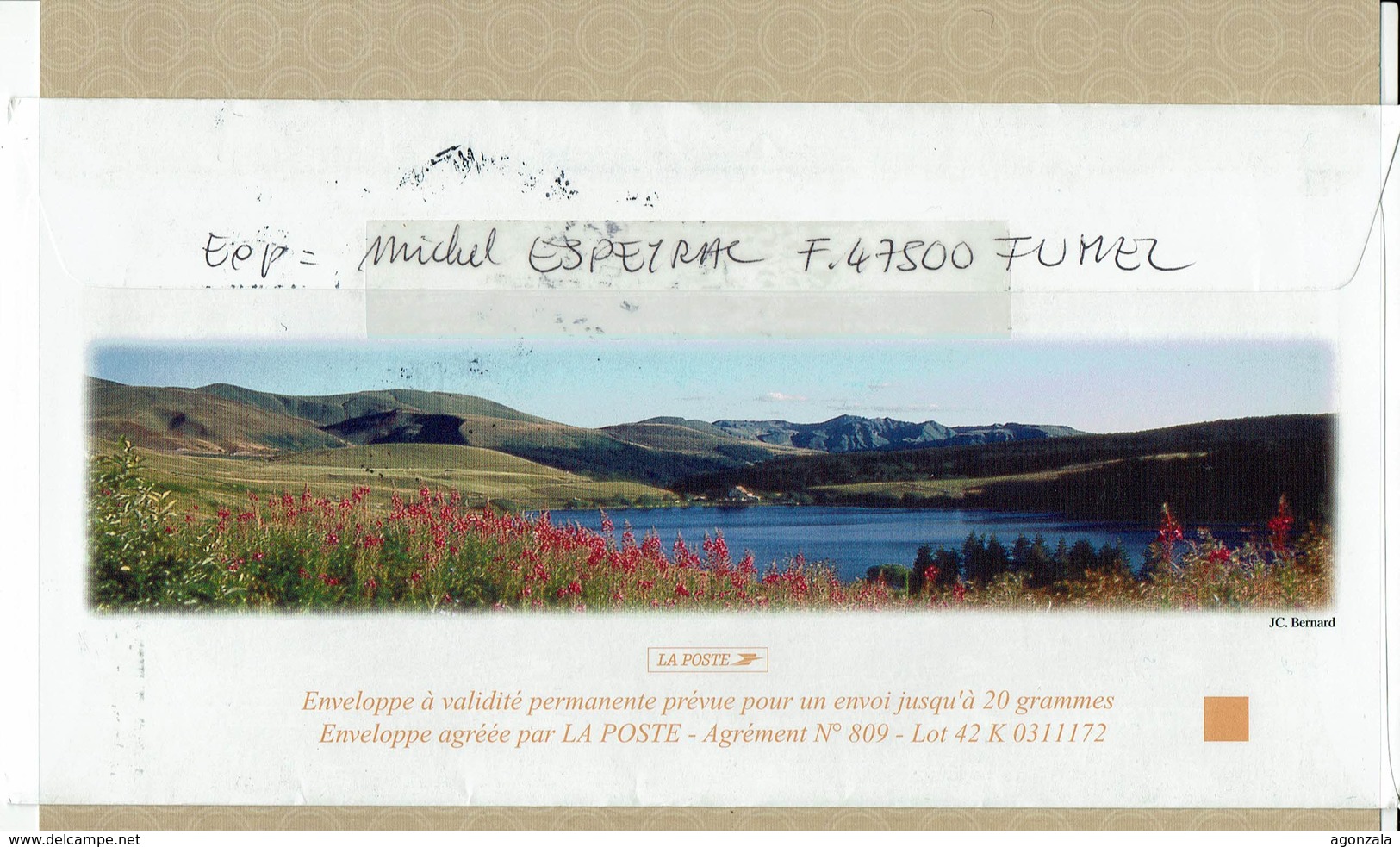 FRANCE  LETTRE EP POISON L'UAU RICHESSE DE L'AUVERGNE LAC - Peces