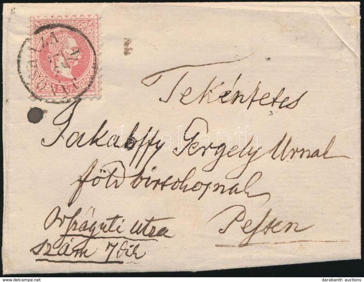 1871 5kr Levélen / On Cover 'JÁNOSHÁZA' - 'NAGY-KANIZSA' - 'PEST' - Other & Unclassified