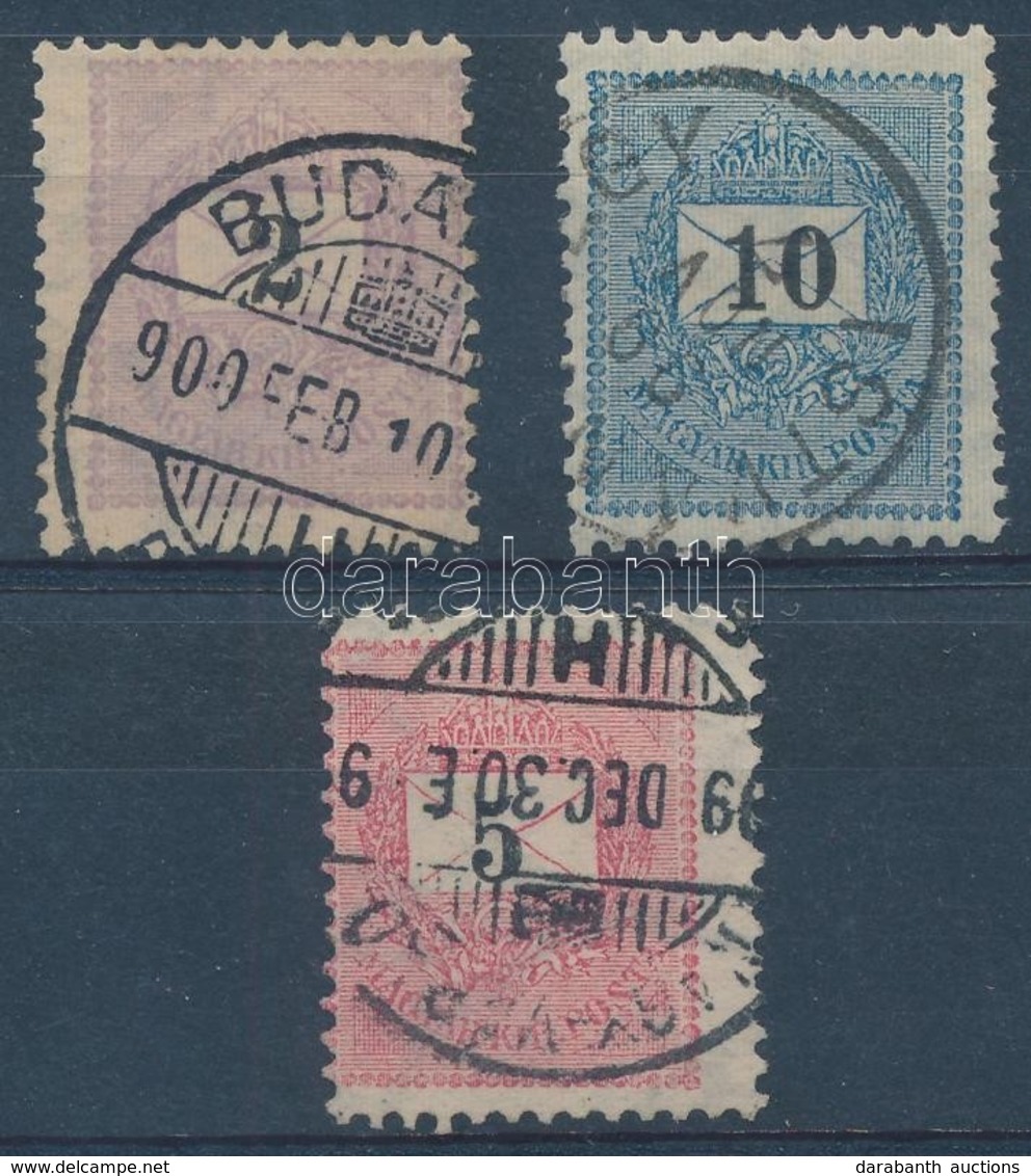 O 1899 2kr és 10kr Csillag, 5kr Számvízjellel - Other & Unclassified