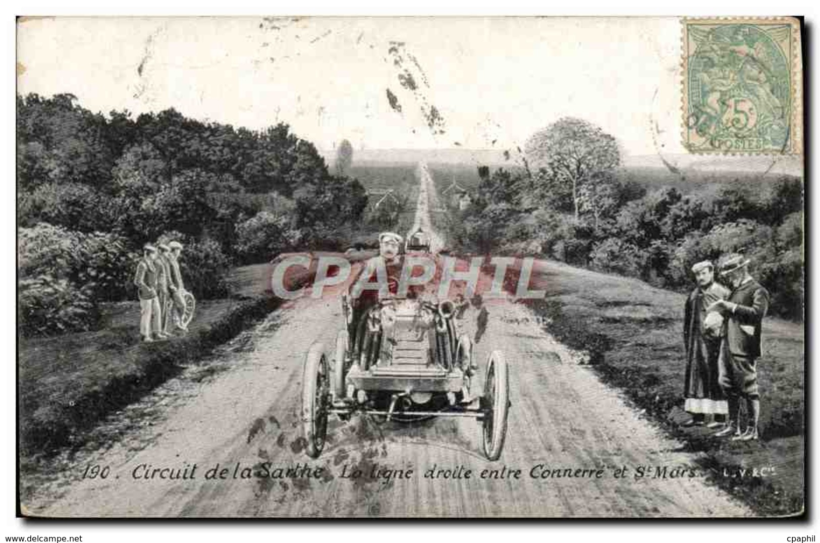 CPA Automobile Circuit De La Sarthe La Ligne Droite Entre Connerre Et St Mars - Other & Unclassified