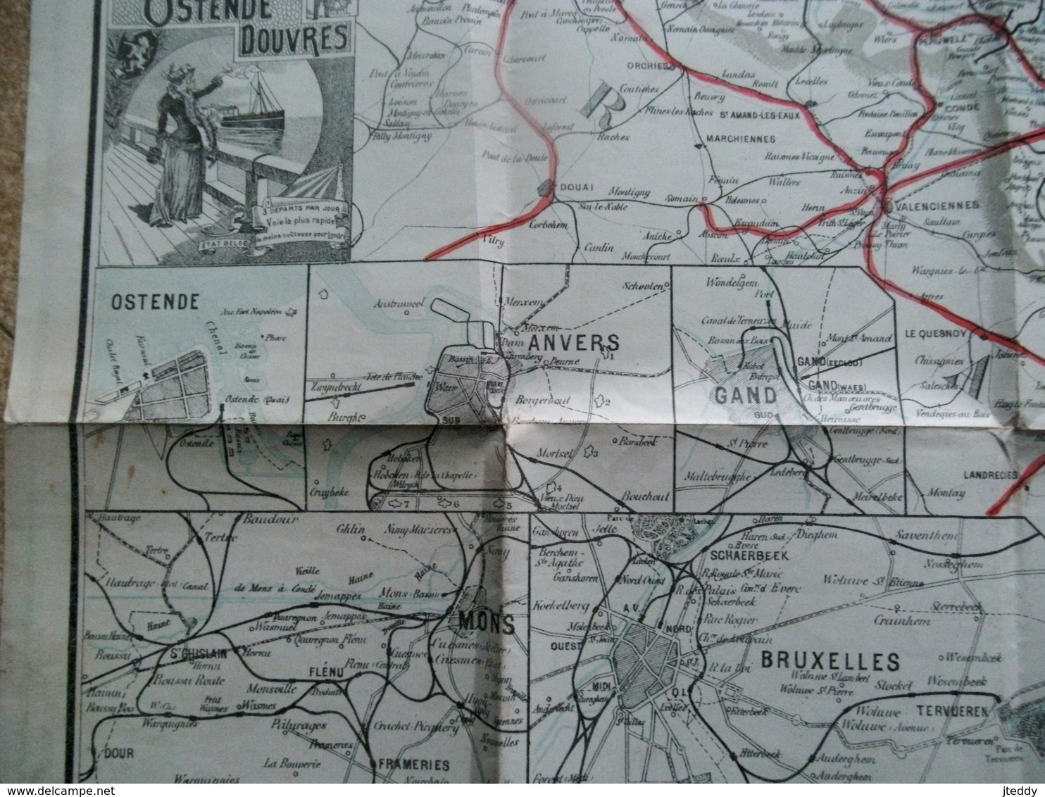 Dubbel Carte des Chemins De Fer de  Belgique 1902 et   L' EUROPE