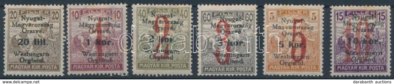 * Nyugat-Magyarország VI. 1921 Teljes Sor (rozsda Pöttyök) - Altri & Non Classificati